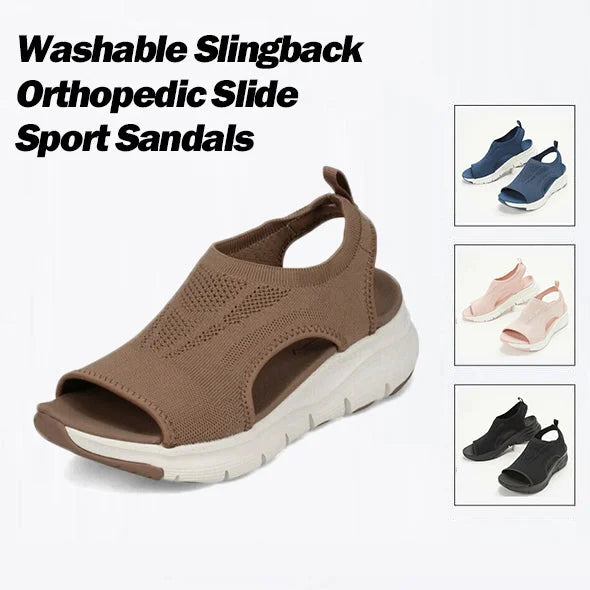 🔥Last Day 49% OFF - Washable Slingback Orthopedic Slide Sport Sandals